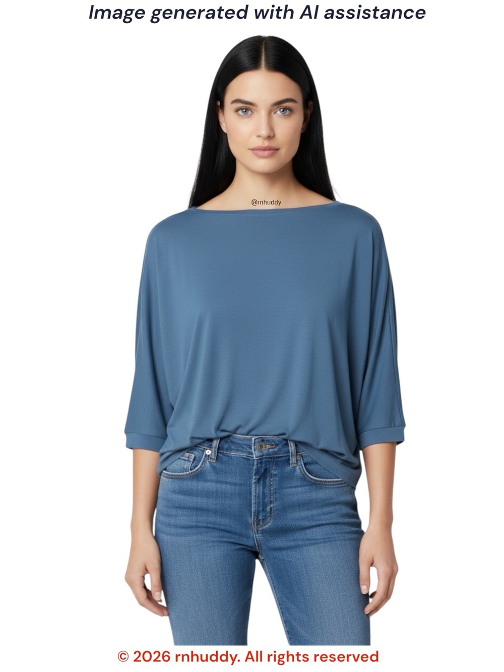Barefoot Dreams Malibu Collection 3X blue slub jersey dolman tee